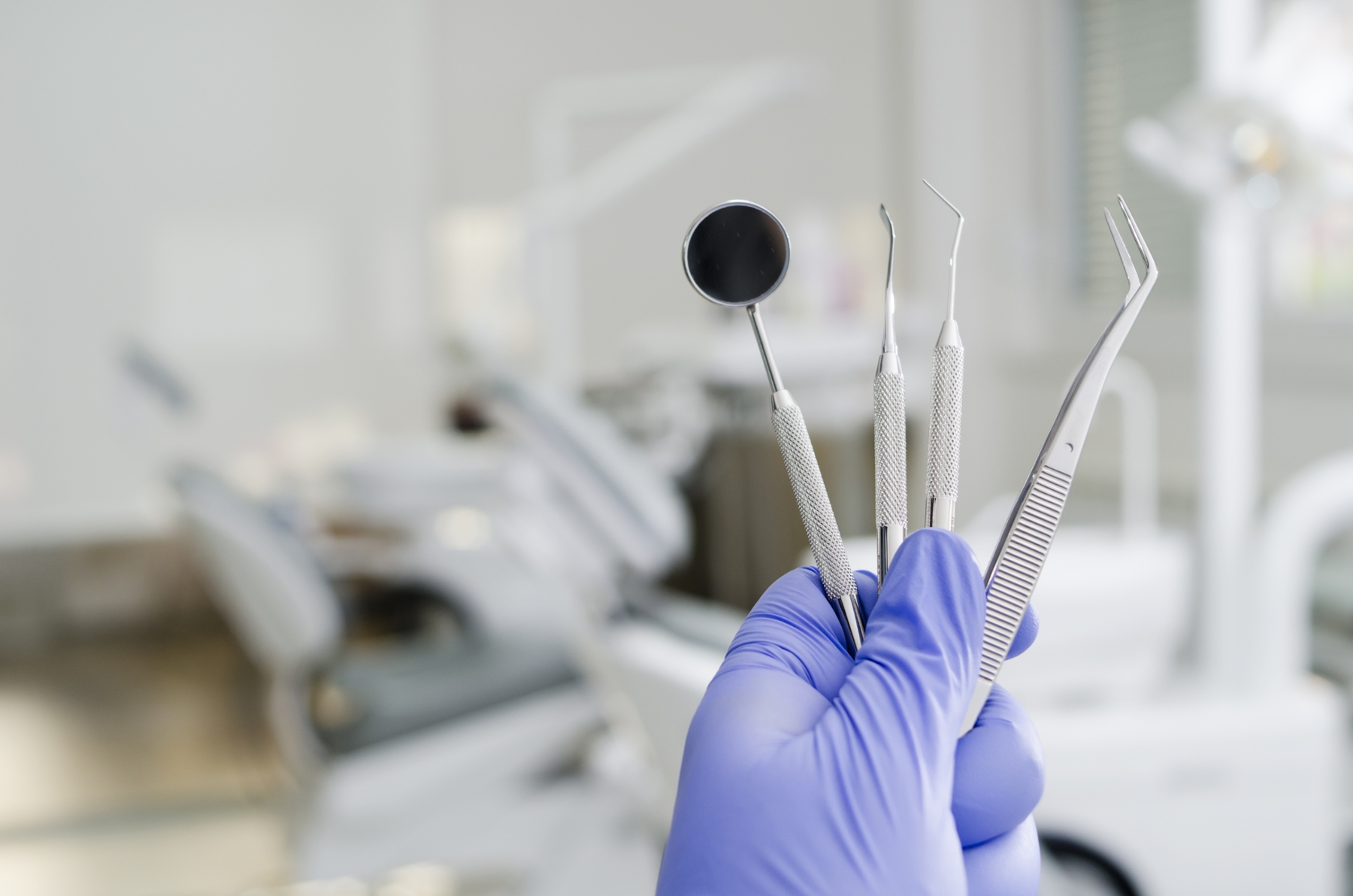 close up of dental tools used at blu dental & wellness in washington